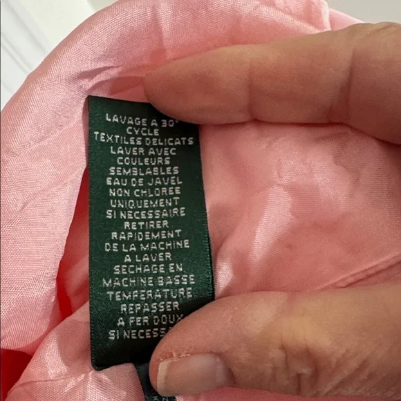 Like new! Ralph Lauren Double-breasted fully lined pink raincoat, size L - Picture 10 of 16